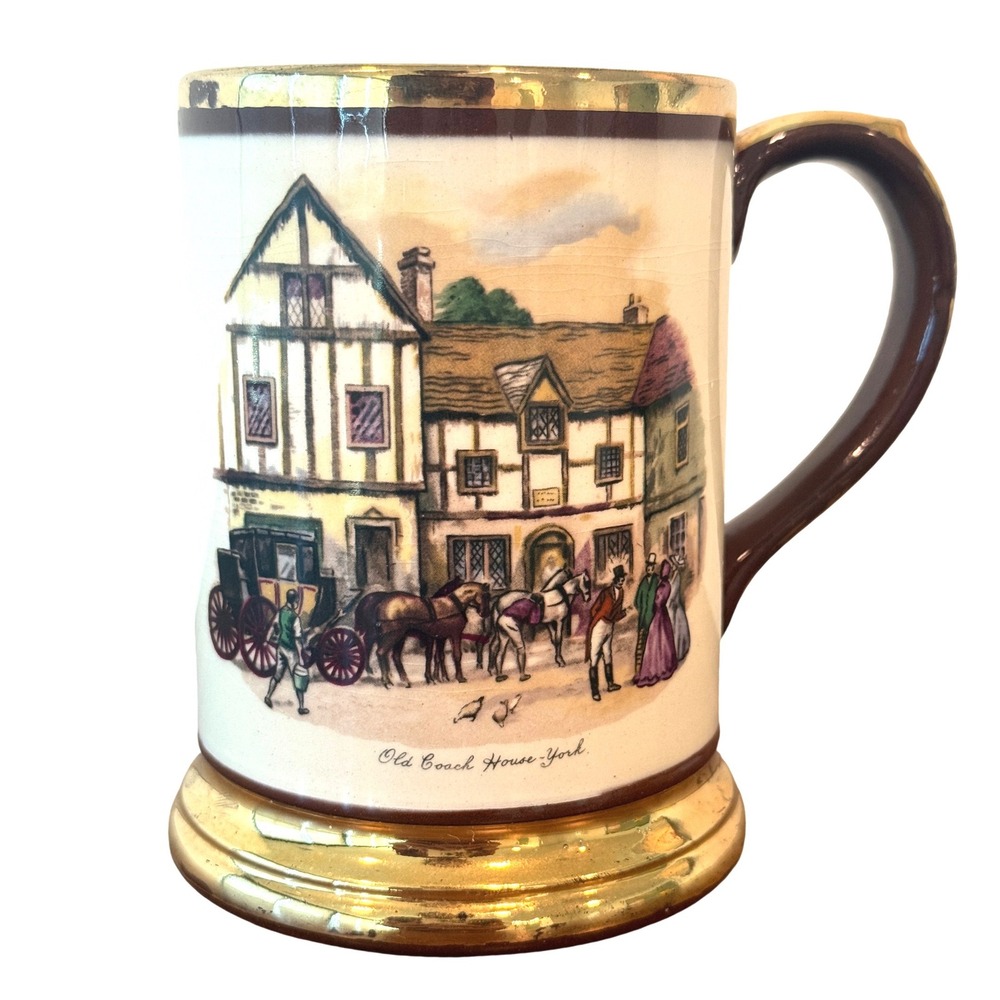 VTG Arthur Wood England 5" Ceramic Tankard Stein Mug "Old Coach House"